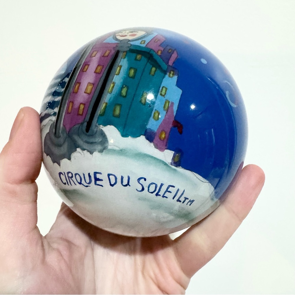 Hand-Painted Vintage Cirque De Soleil Large Blue Holiday Ornament - Picture 2 of 10